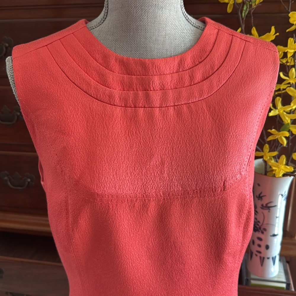 Tory Burch Coral Sleeveless Shift Dress Size 12 - Picture 5 of 13